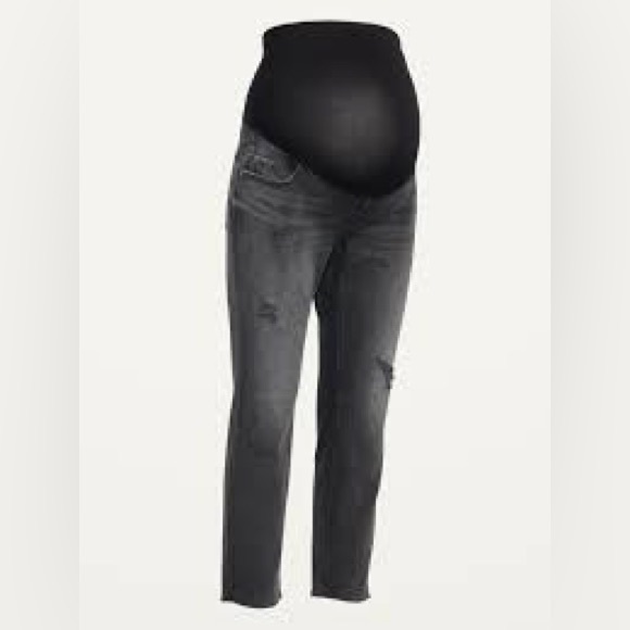 Old Navy Black Maternity Jeans - Boyfriend, Full Panel - Size 8 - Picture 2 of 5